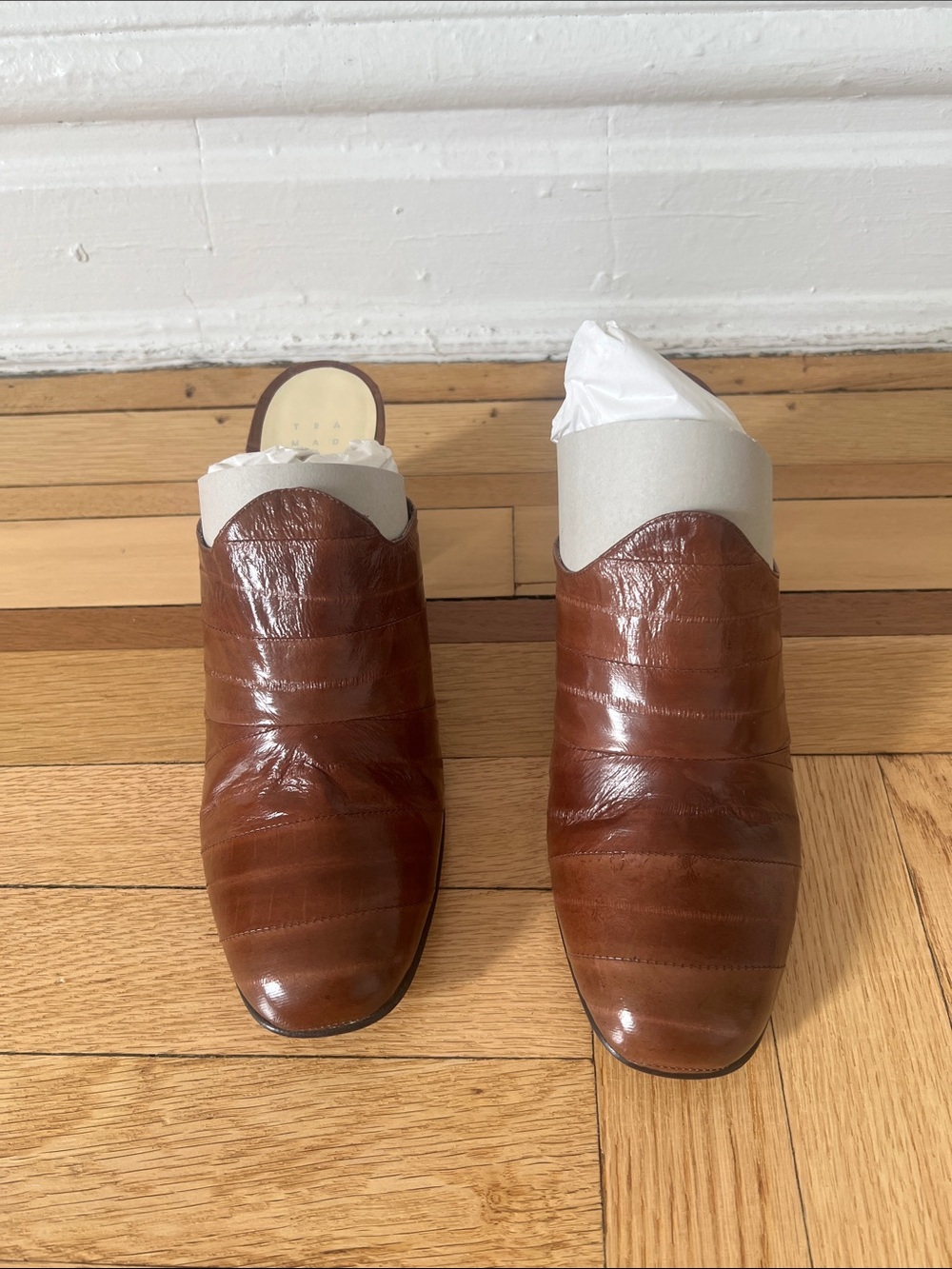 Women’s Trademark Brown Leather Slip-On Mules